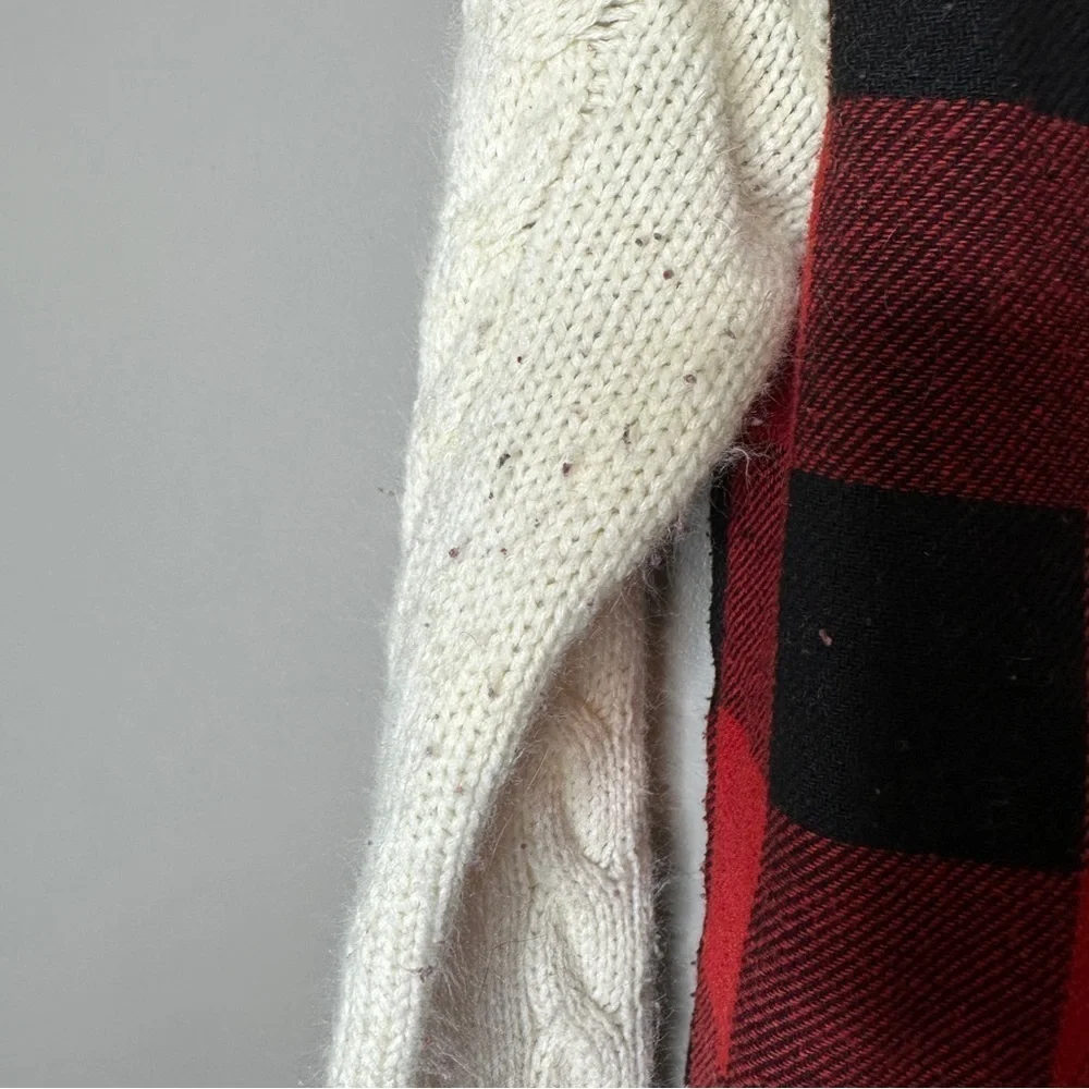 Adam Levine Plaid and knit varsity jacket